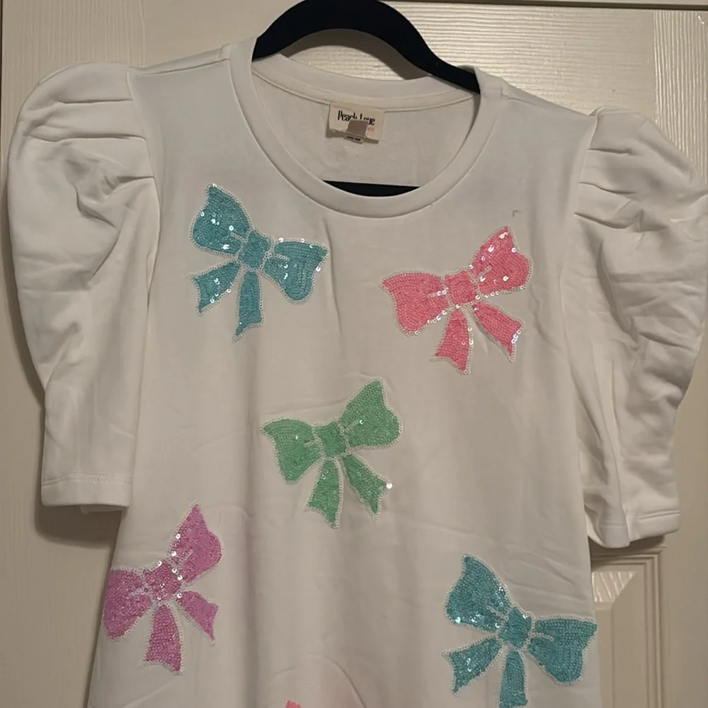 NWOT sequin bow dress - Picture 3 of 6